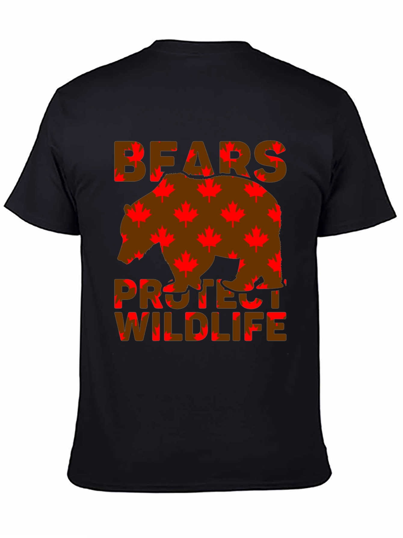 Bears Protect Wildlife Maple Leaf T-Shirt