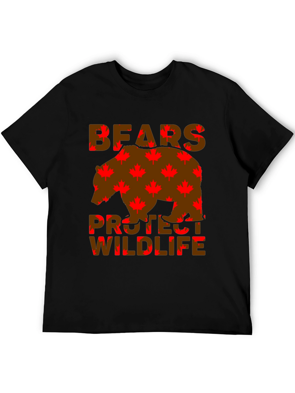 Bears Protect Wildlife Maple Leaf T-Shirt