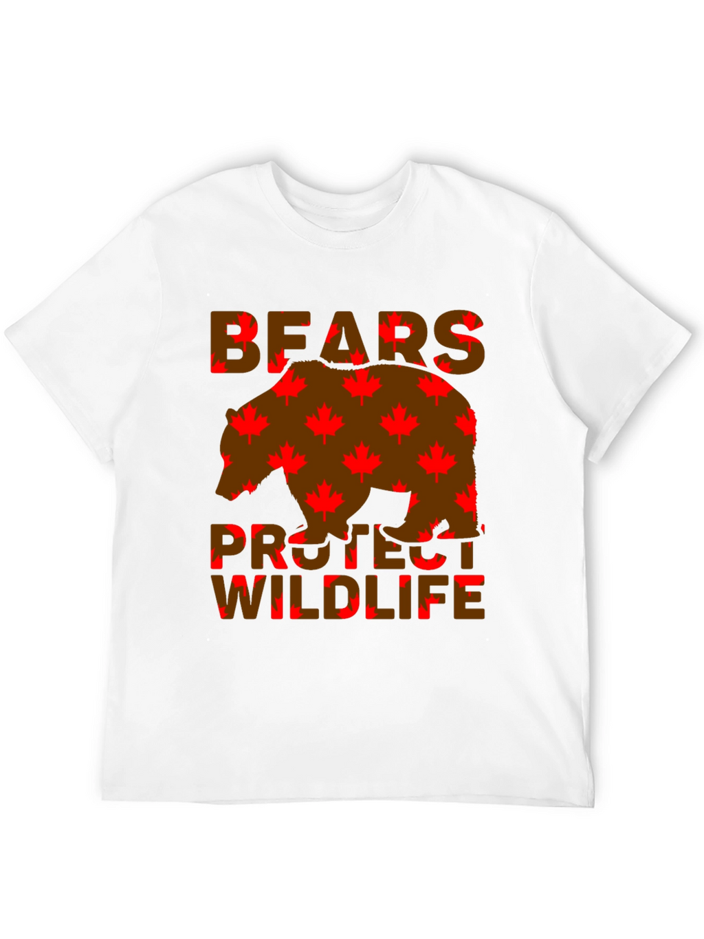 Bears Protect Wildlife Maple Leaf T-Shirt