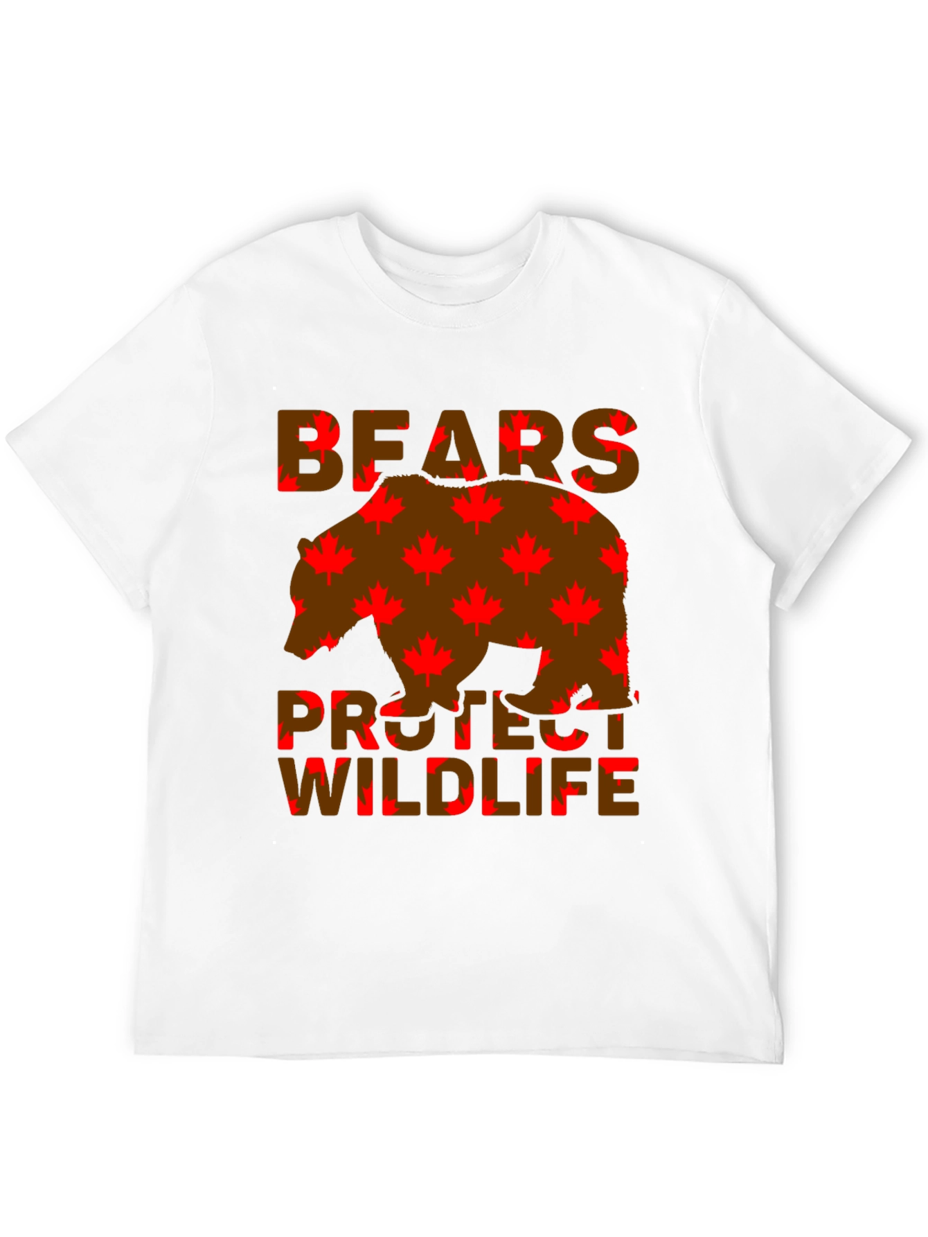 Bears Protect Wildlife Maple Leaf T-Shirt