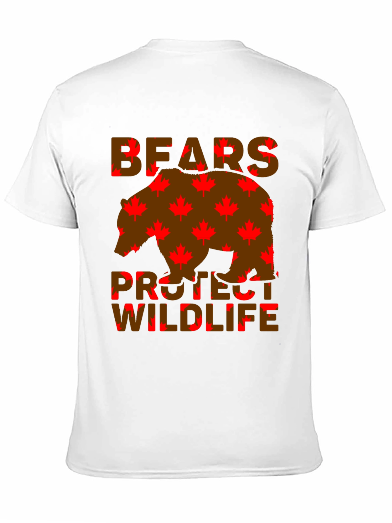 Bears Protect Wildlife Maple Leaf T-Shirt