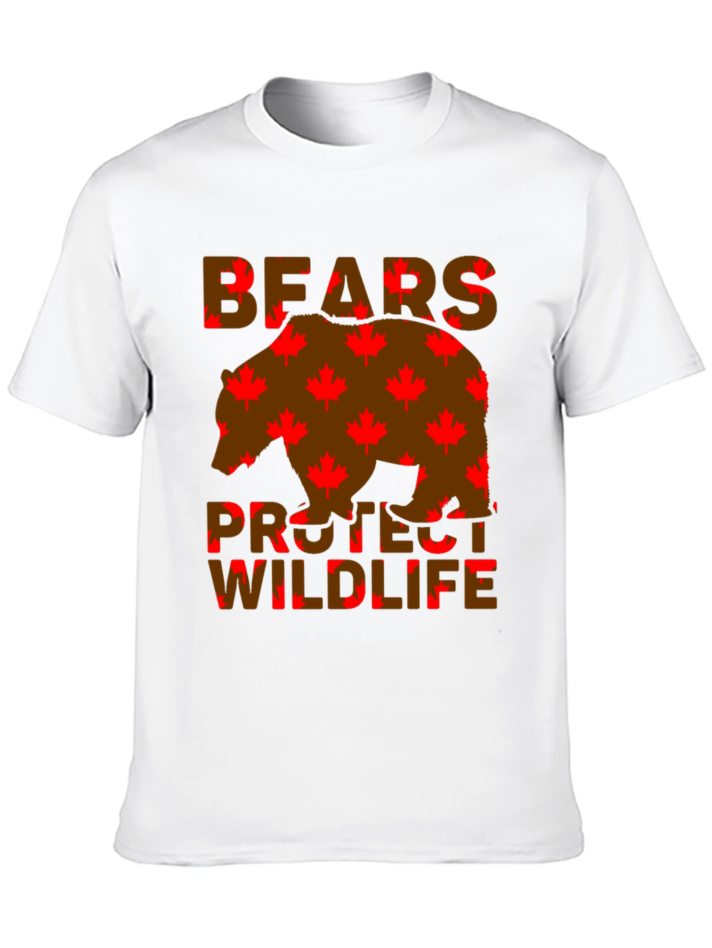 Bears Protect Wildlife Maple Leaf T-Shirt