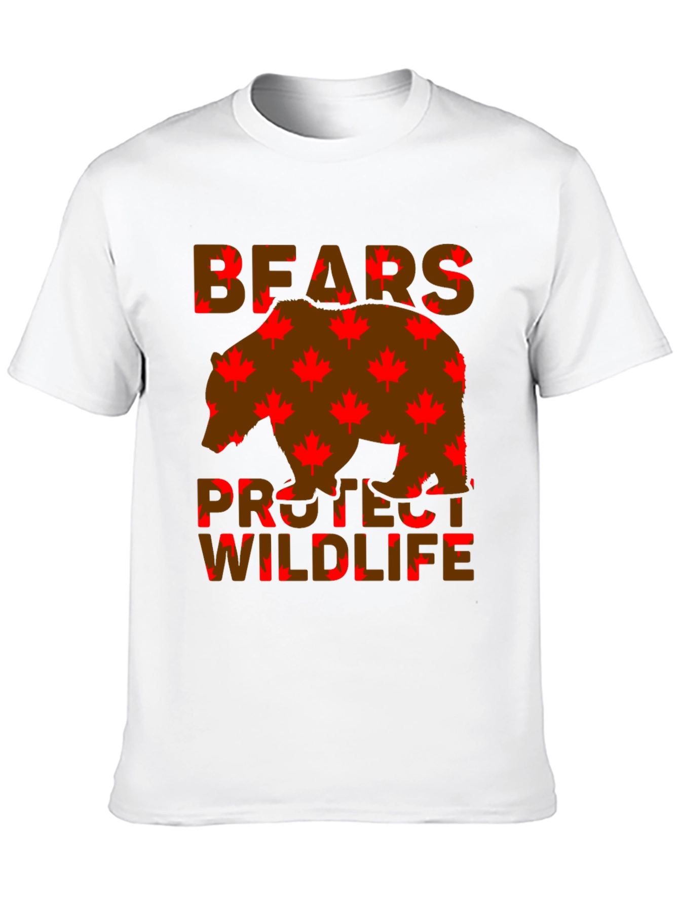 Bears Protect Wildlife Maple Leaf T-Shirt