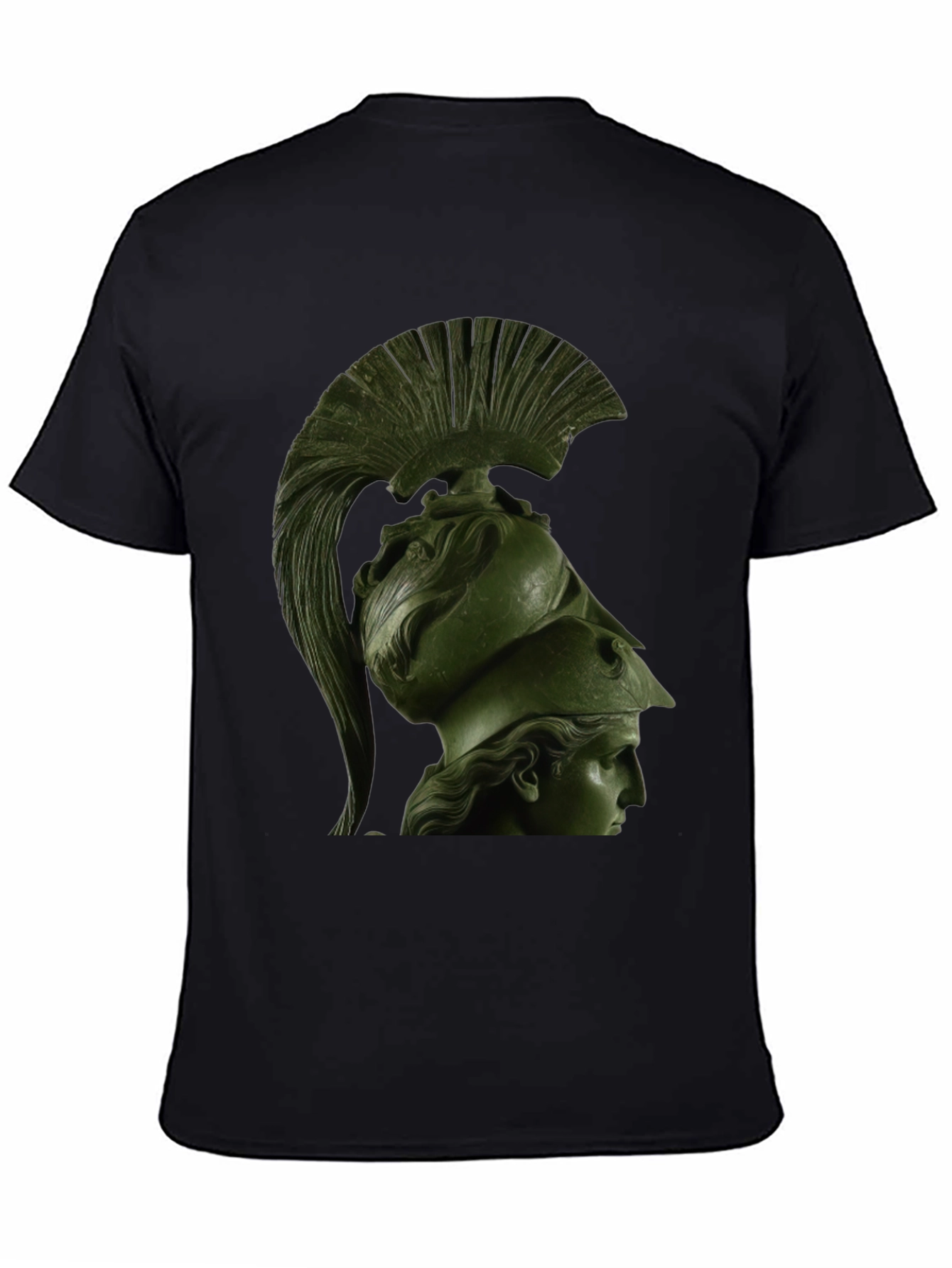 Spartan Helmet Graphic Tee - Black Cotton T-Shirt