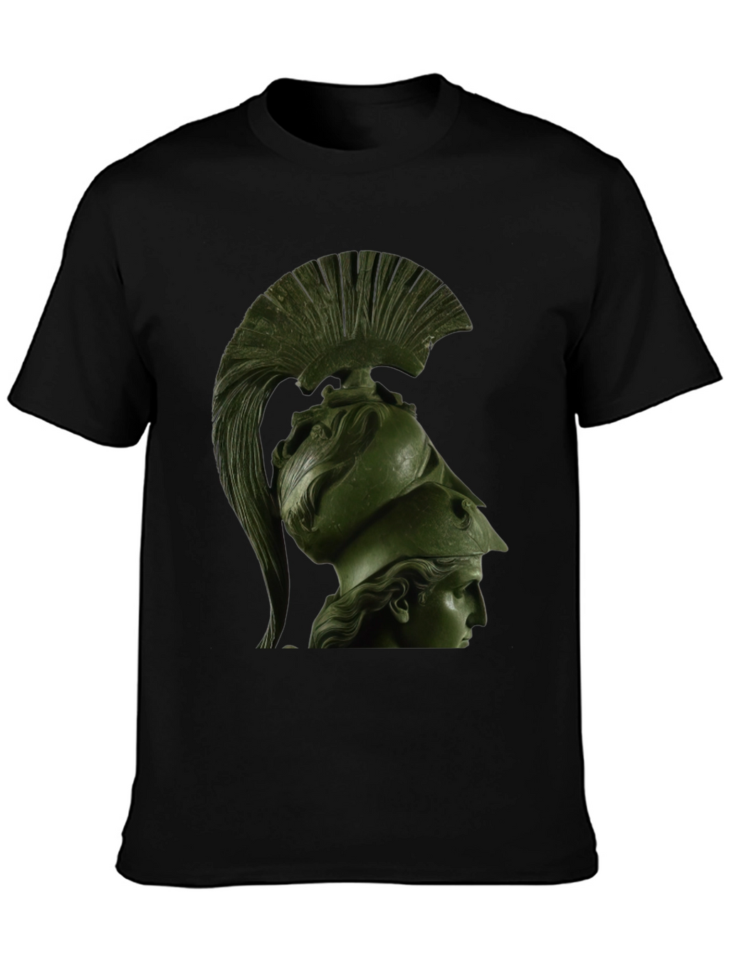 Spartan Helmet Graphic Tee - Black Cotton T-Shirt