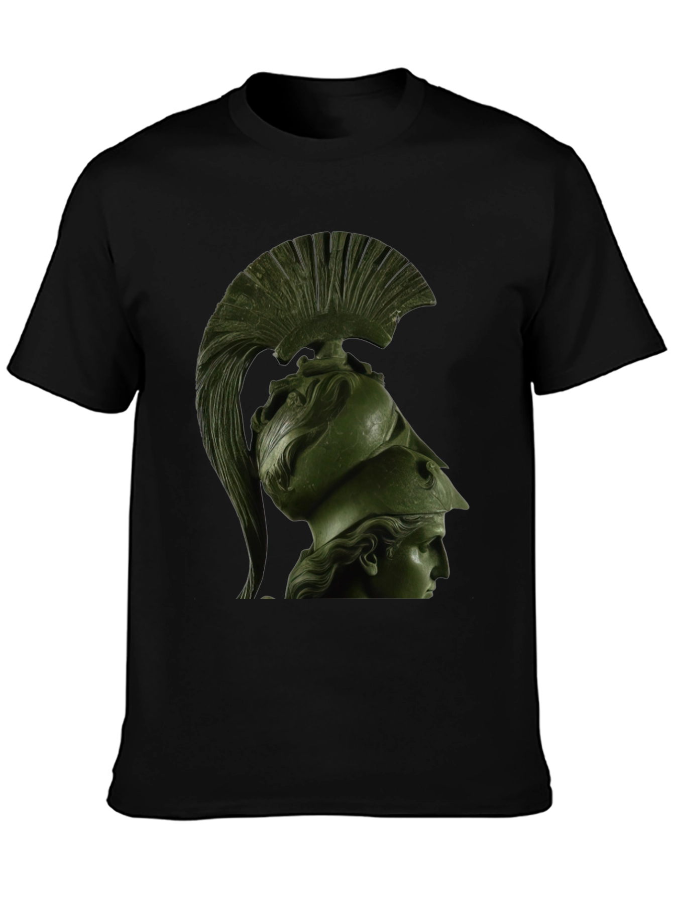 Spartan Helmet Graphic Tee - Black Cotton T-Shirt