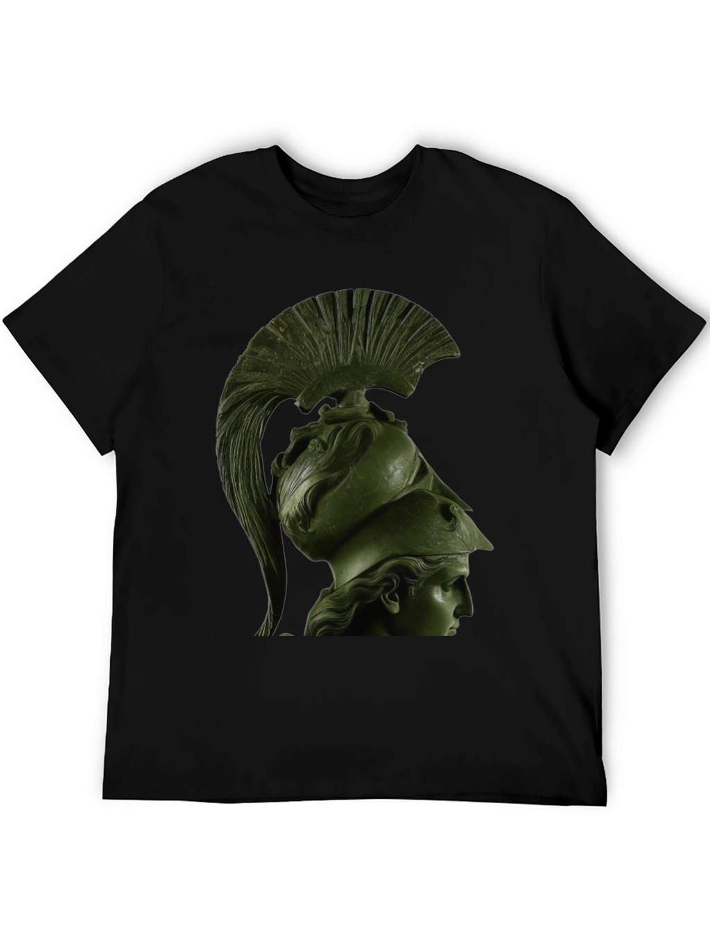 Spartan Helmet Graphic Tee - Black Cotton T-Shirt
