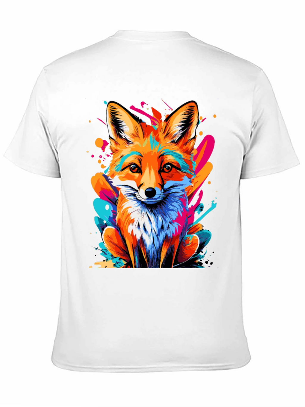 Vivid Fox Graphic Tee - Stylish Crew Neck Top