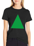 Green Triangle Graphic Black T-Shirt