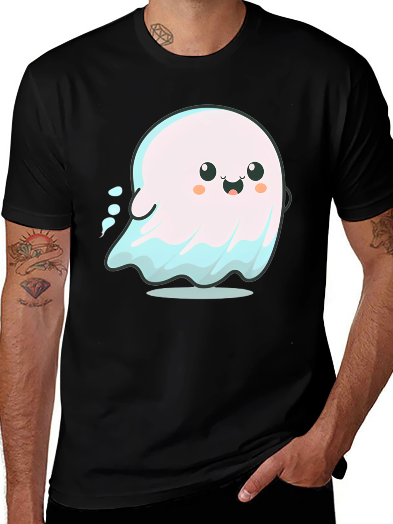Cute Ghost Graphic Tee - Spooky Season Shirt