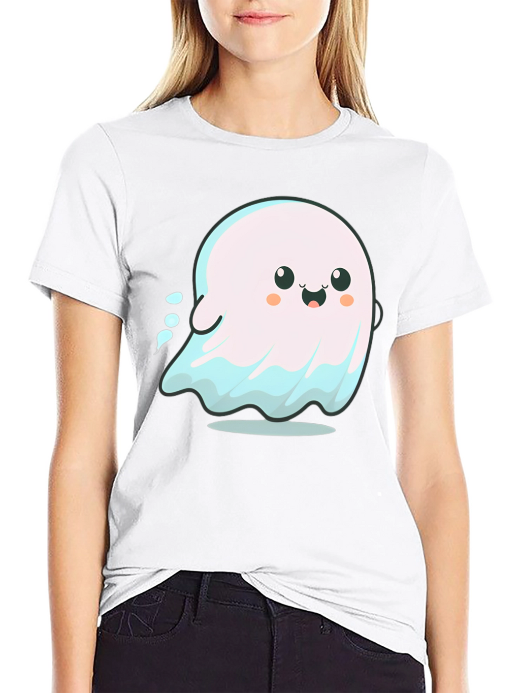 Cute Ghost Graphic Tee - Spooky Season Shirt