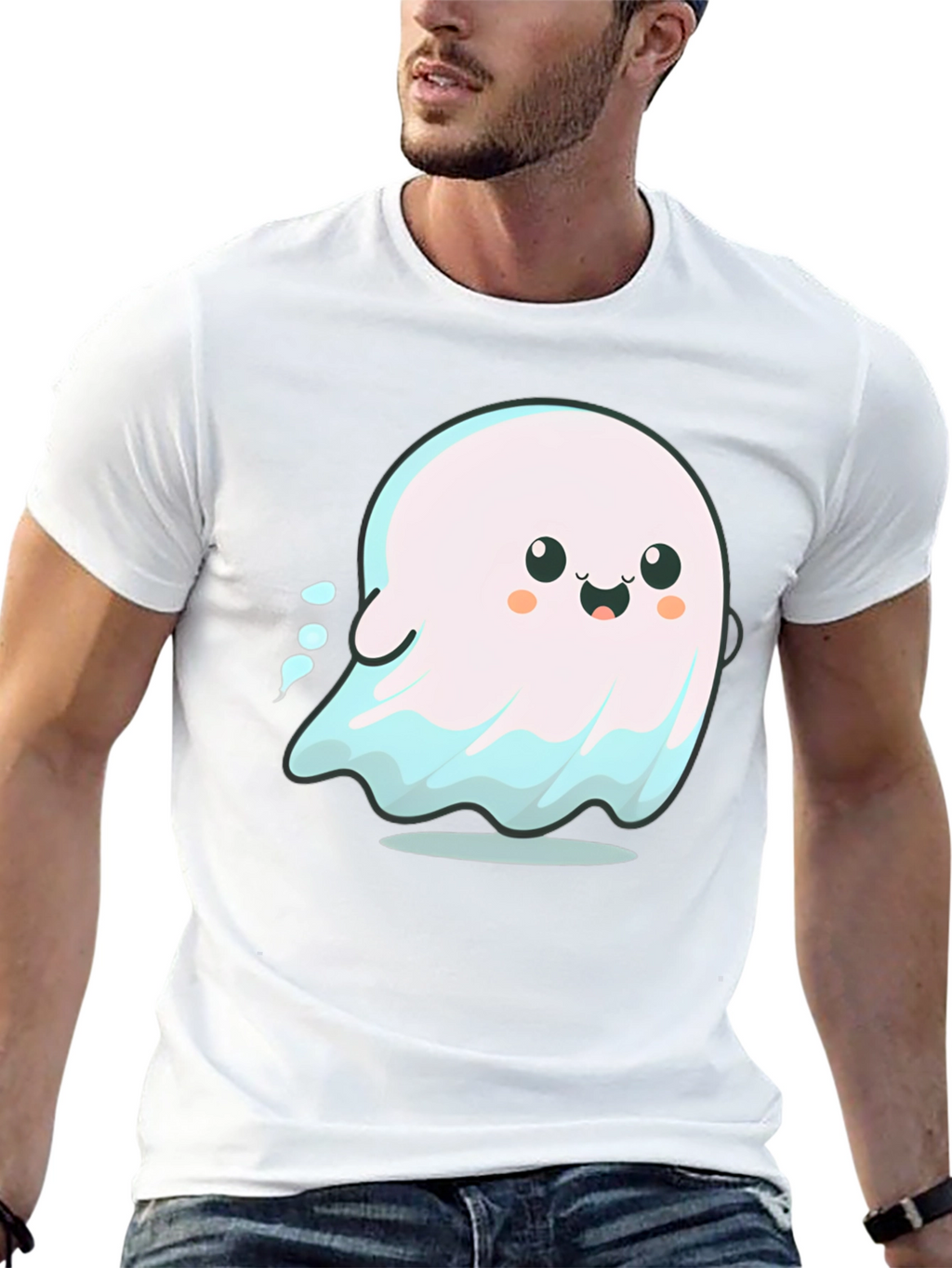 Cute Ghost Graphic Tee - Spooky Season Shirt