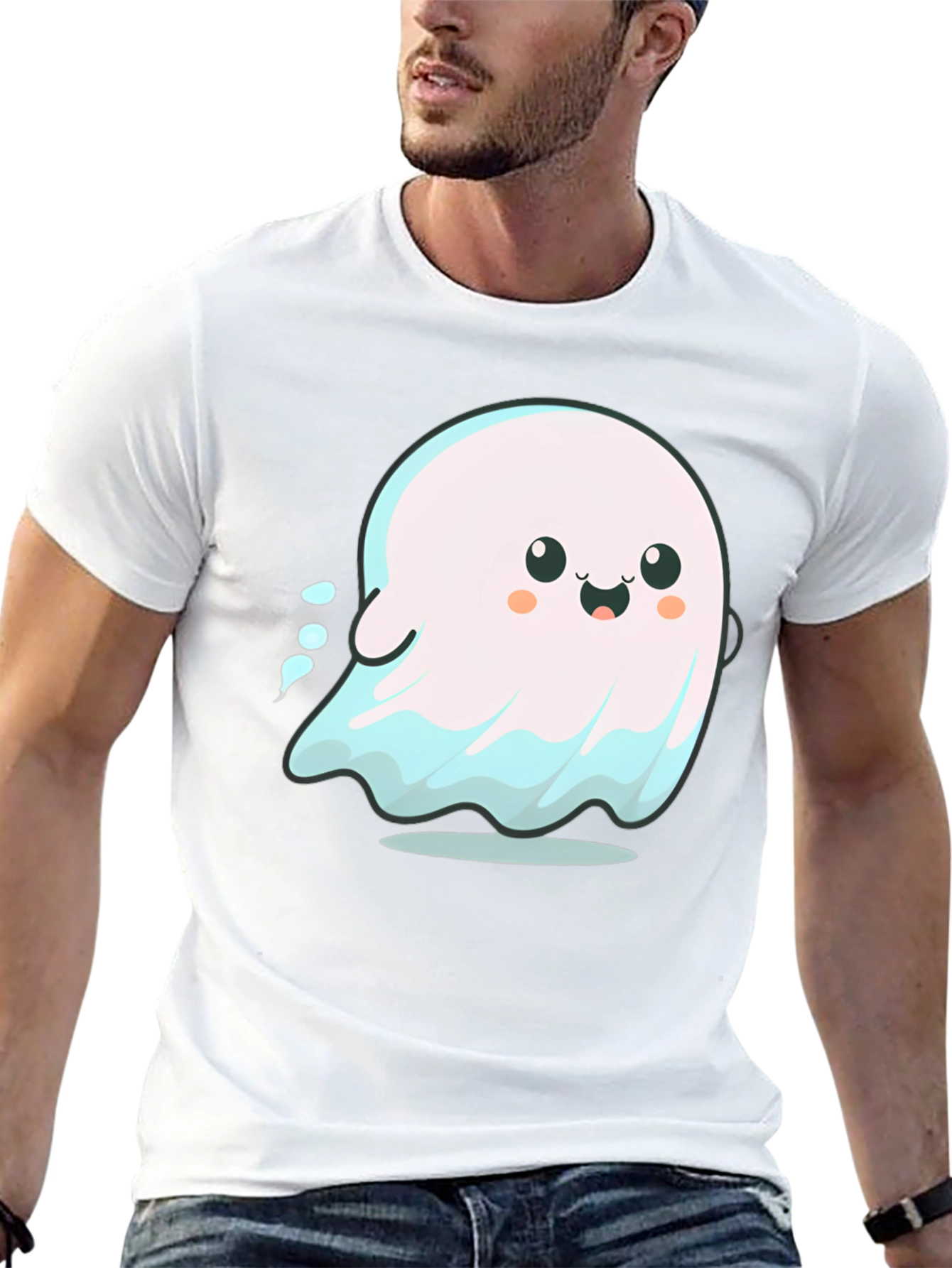 Cute Ghost Graphic Tee - Spooky Season Shirt