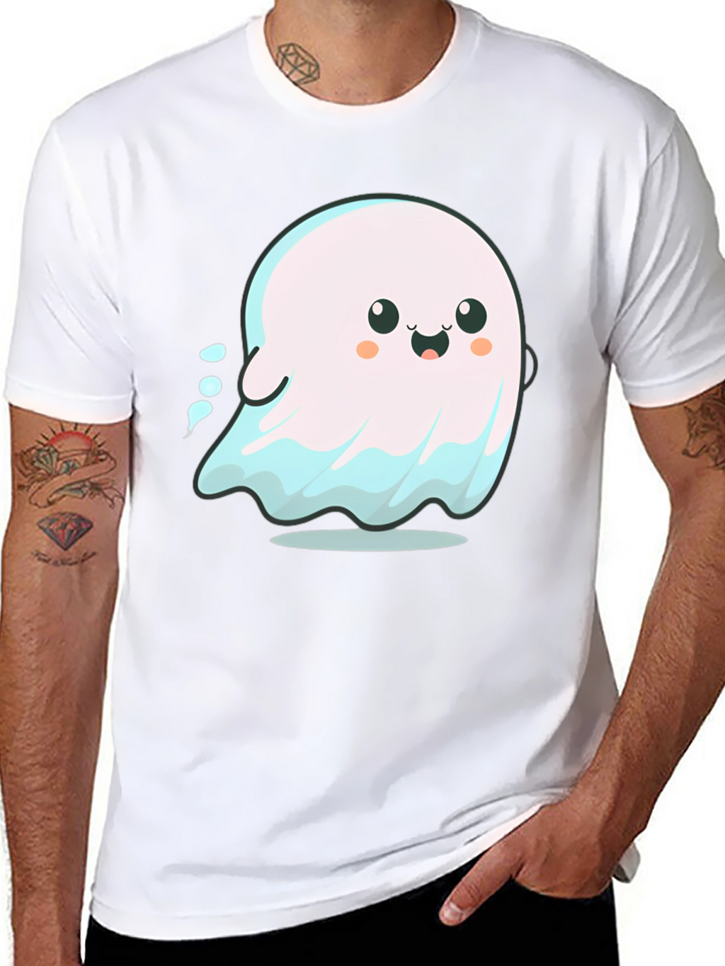 Cute Ghost Graphic Tee - Spooky Season Shirt
