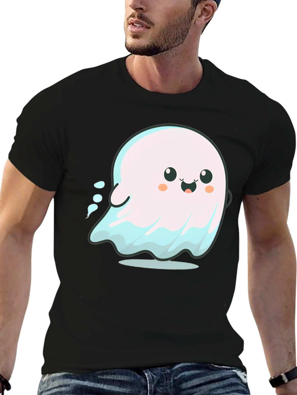 Cute Ghost Graphic Tee - Spooky Season Shirt