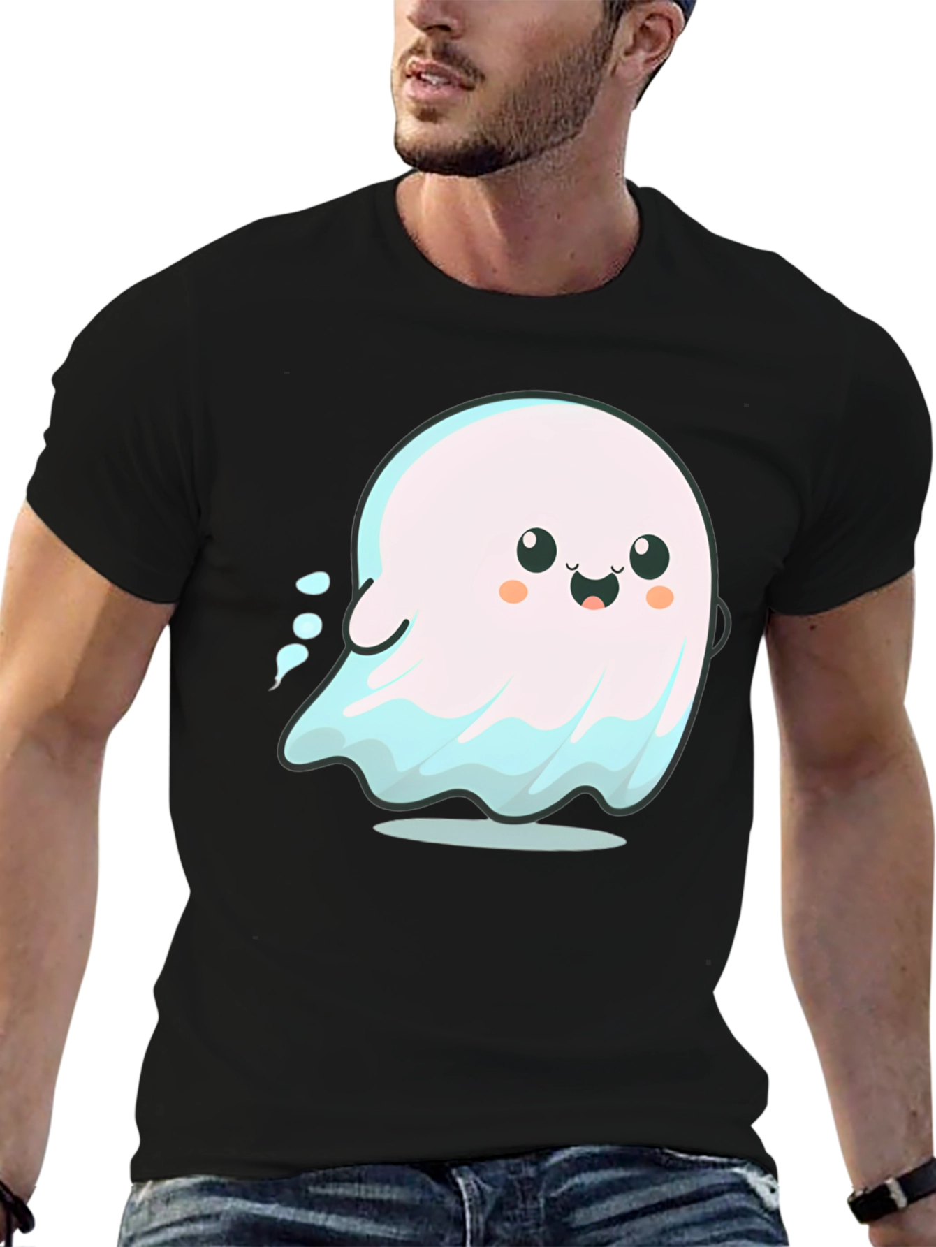 Cute Ghost Graphic Tee - Spooky Season Shirt