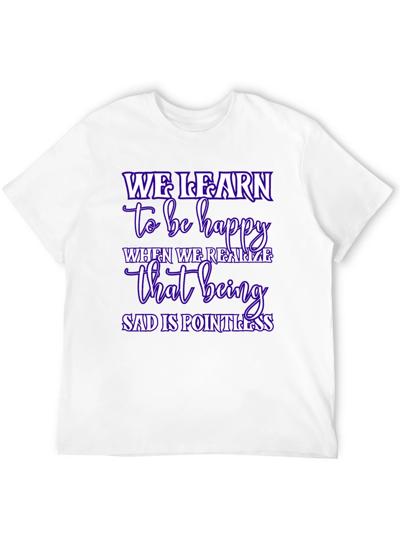 Inspirational We Learn Graphic Black T-Shirt