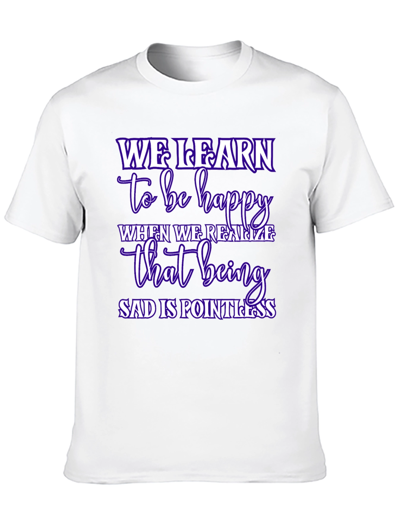 Inspirational We Learn Graphic Black T-Shirt