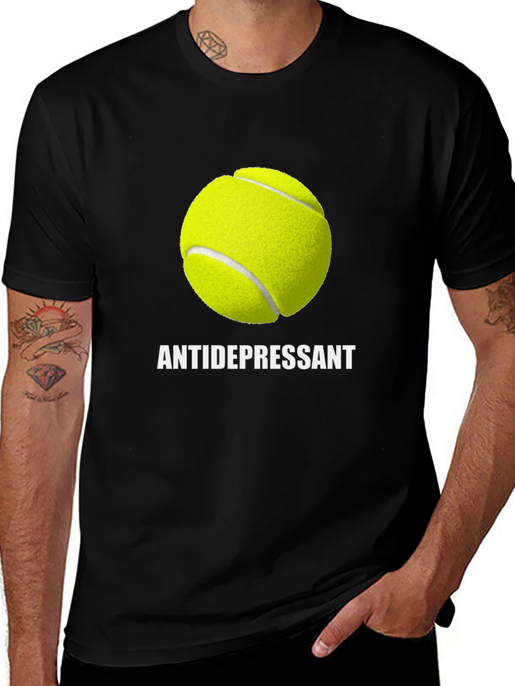 Antidepressant Tennis Ball Graphic T-Shirt