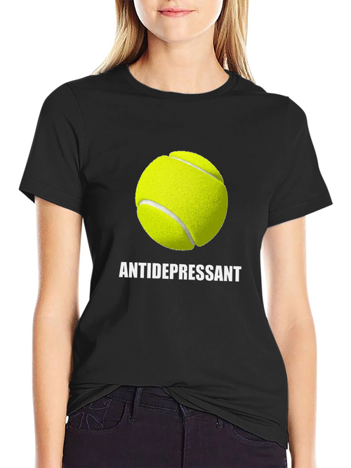 Antidepressant Tennis Ball Graphic T-Shirt