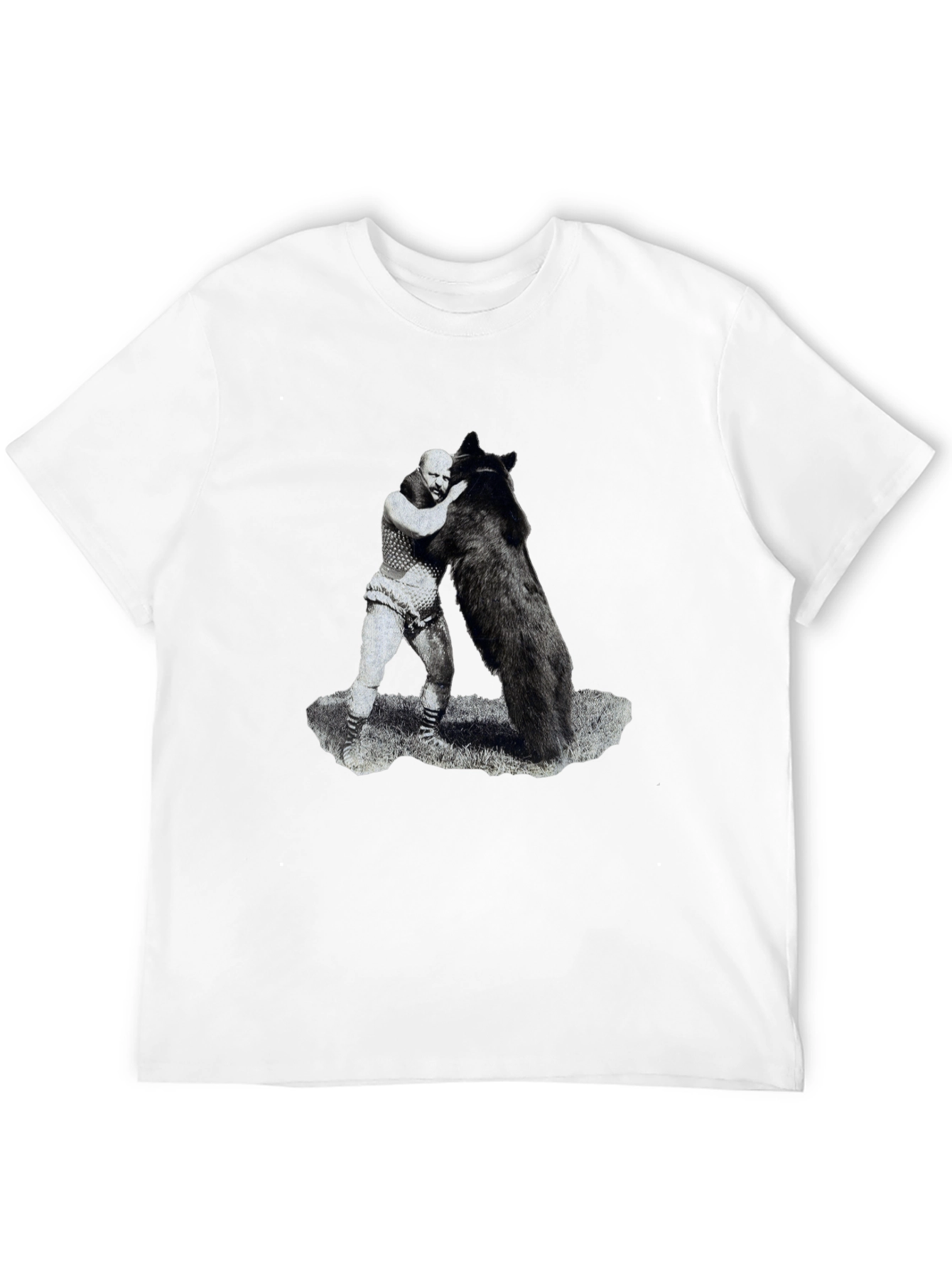 Man vs Bear Graphic T-Shirt - Black