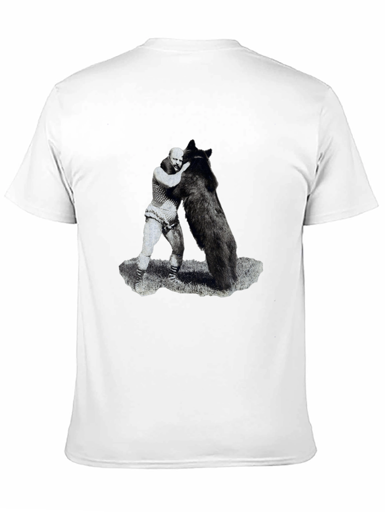 Man vs Bear Graphic T-Shirt - Black