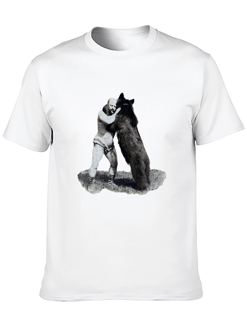 Man vs Bear Graphic T-Shirt - Black