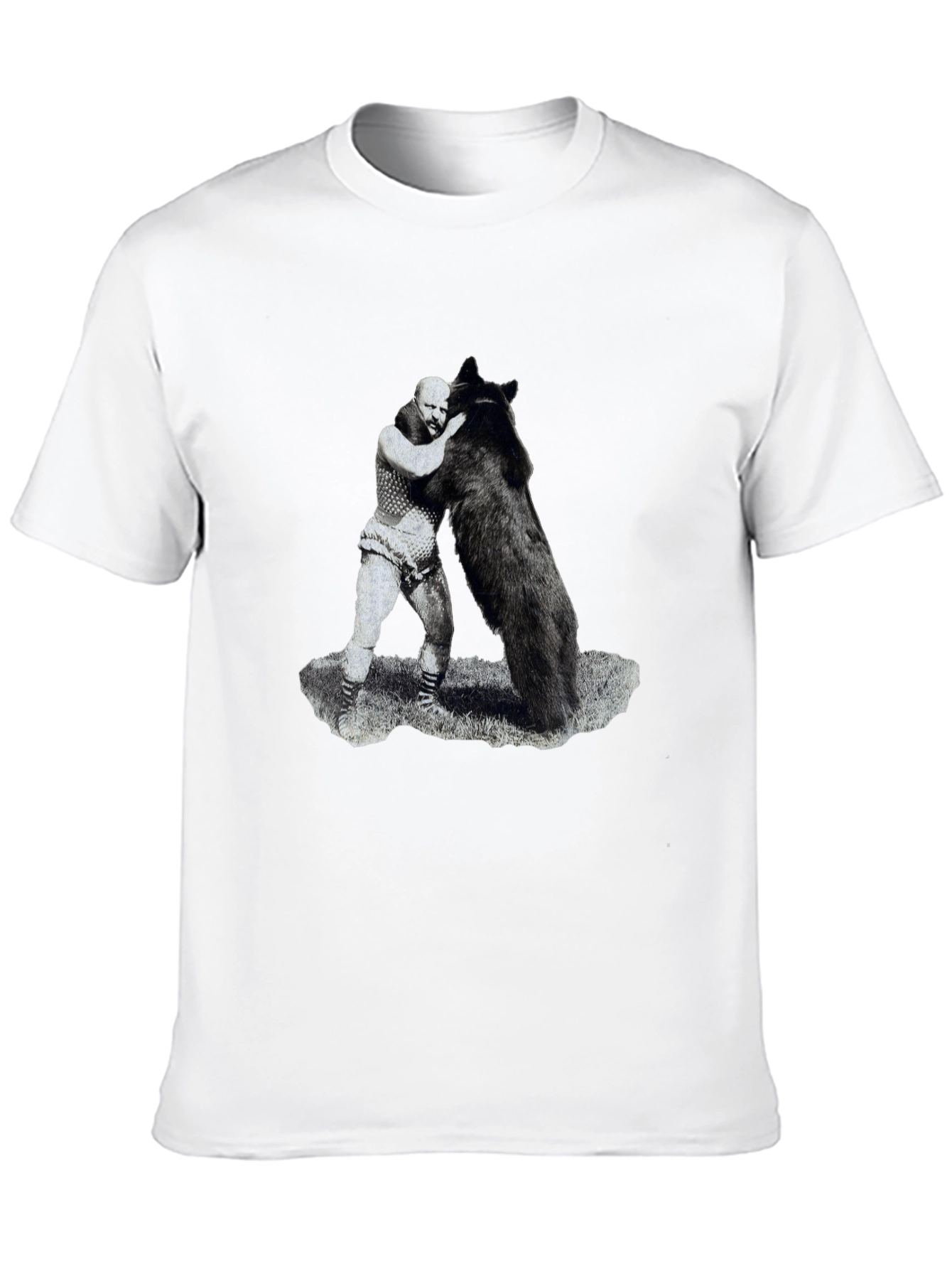 Man vs Bear Graphic T-Shirt - Black