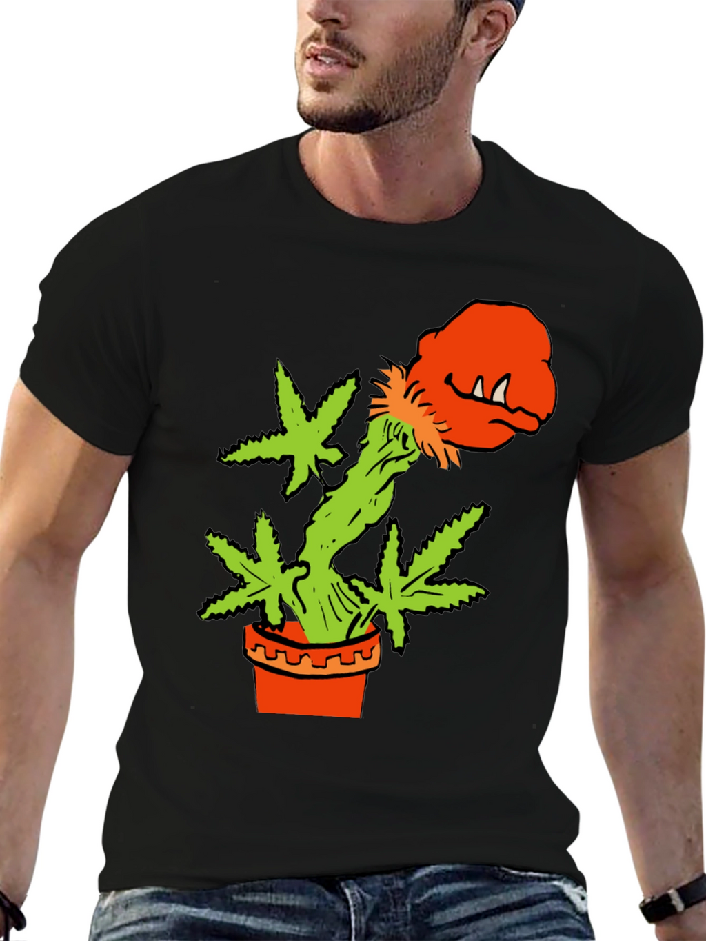 Cannabis Plant Monster in Pot T-Shirt