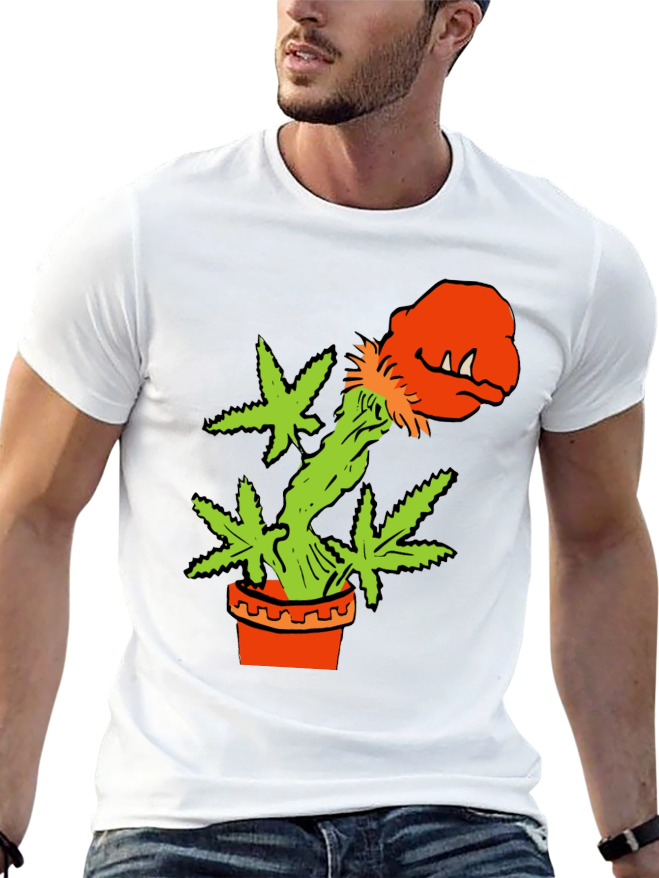 Cannabis Plant Monster in Pot T-Shirt