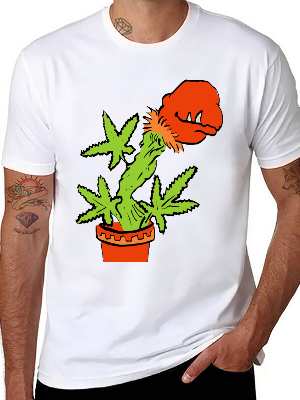 Cannabis Plant Monster in Pot T-Shirt