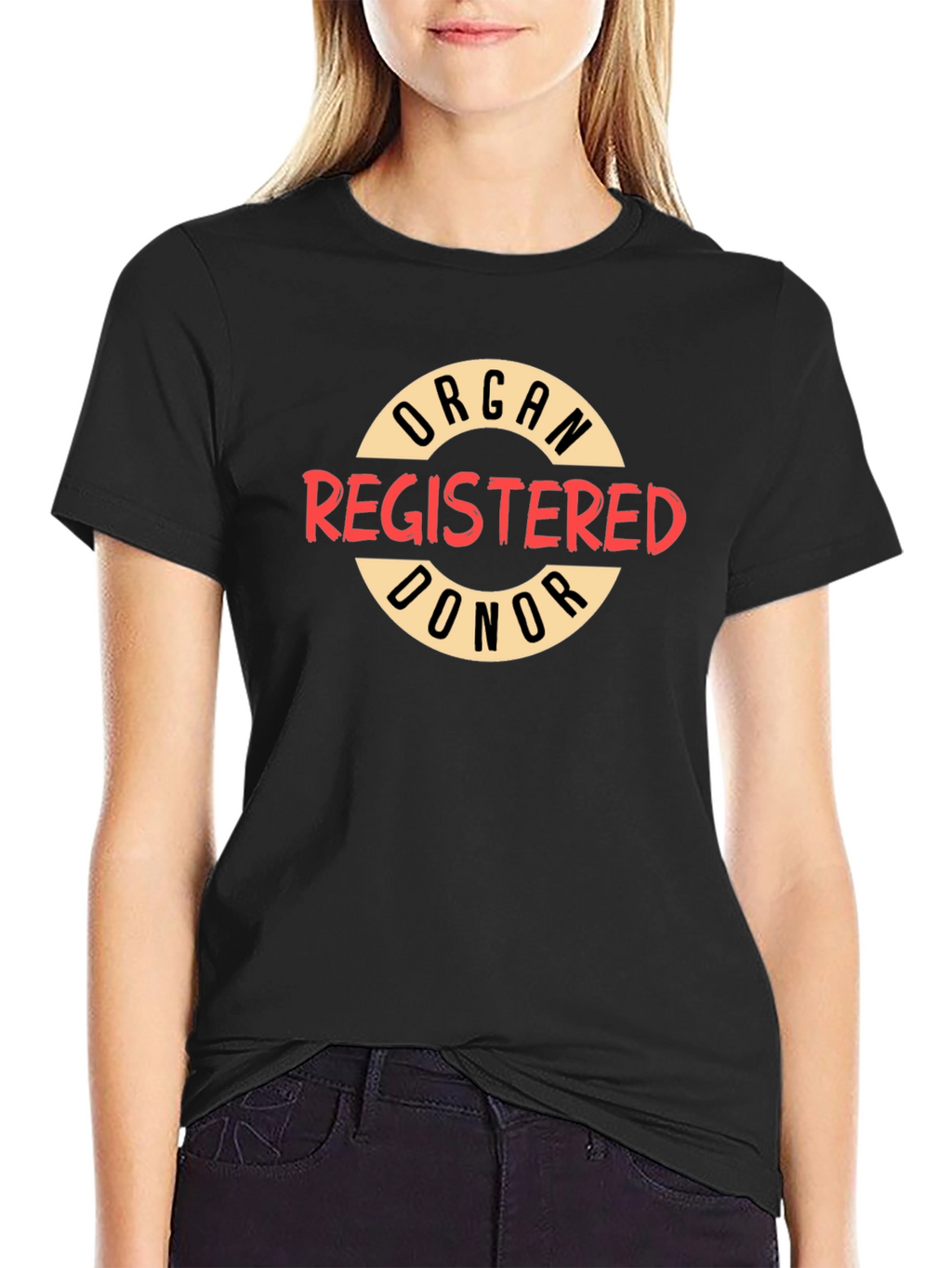 Organ Donor Registered Black T-Shirt