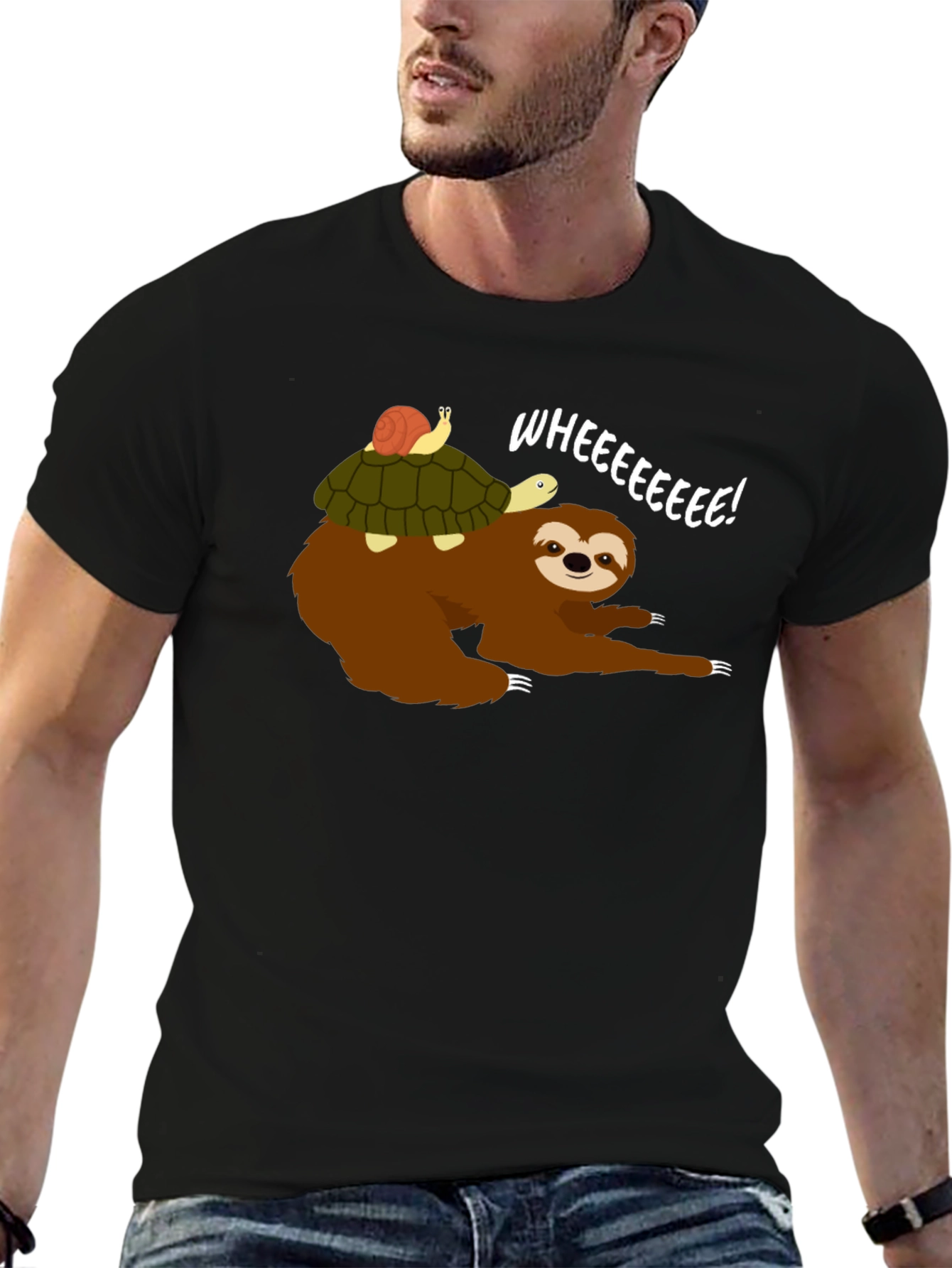 Sloth Turtle and Snail Tee: Wheeeeeeee!