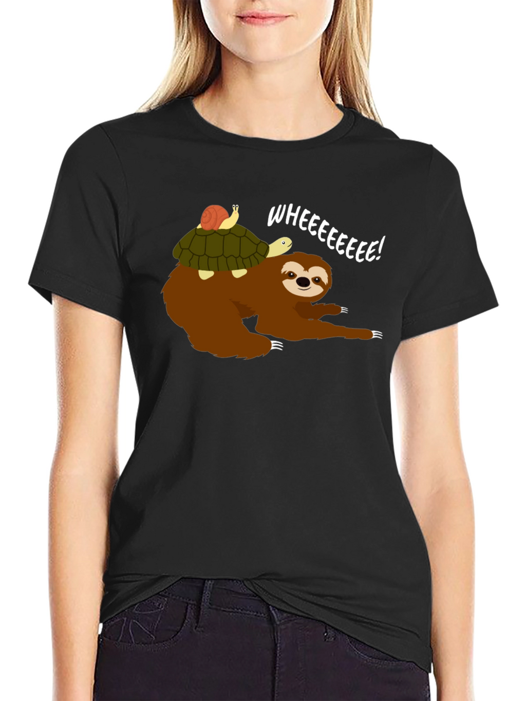 Sloth Turtle and Snail Tee: Wheeeeeeee!