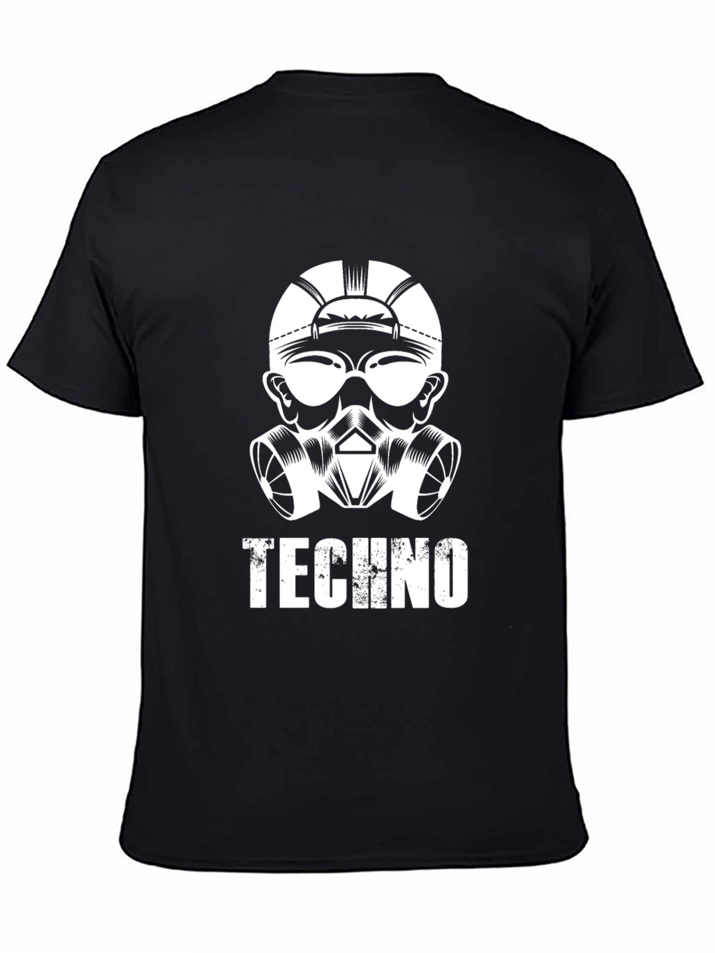 Techno Gas Mask Graphic Tee - Cool Music Shirt