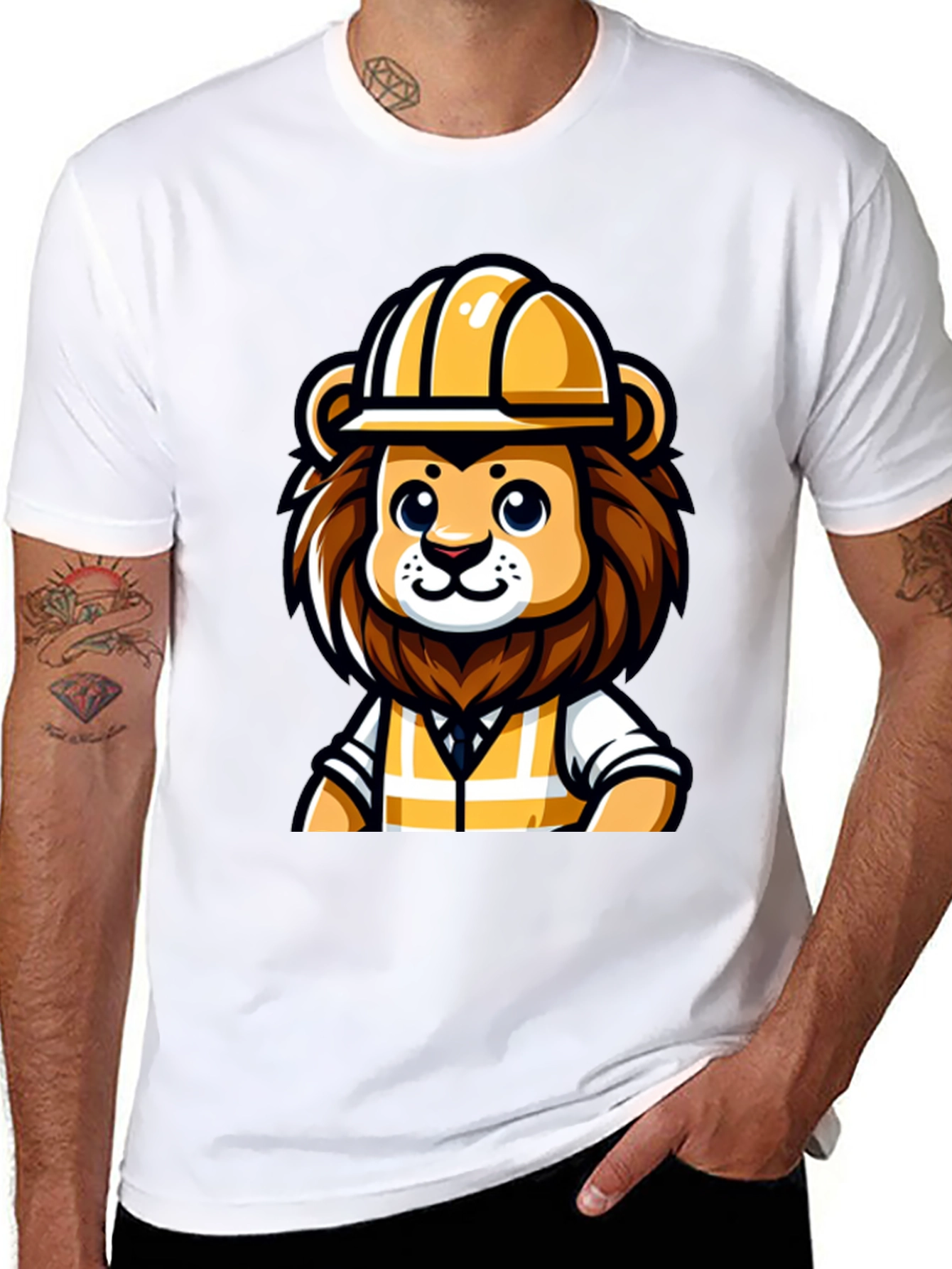 Lion Construction Worker T-Shirt