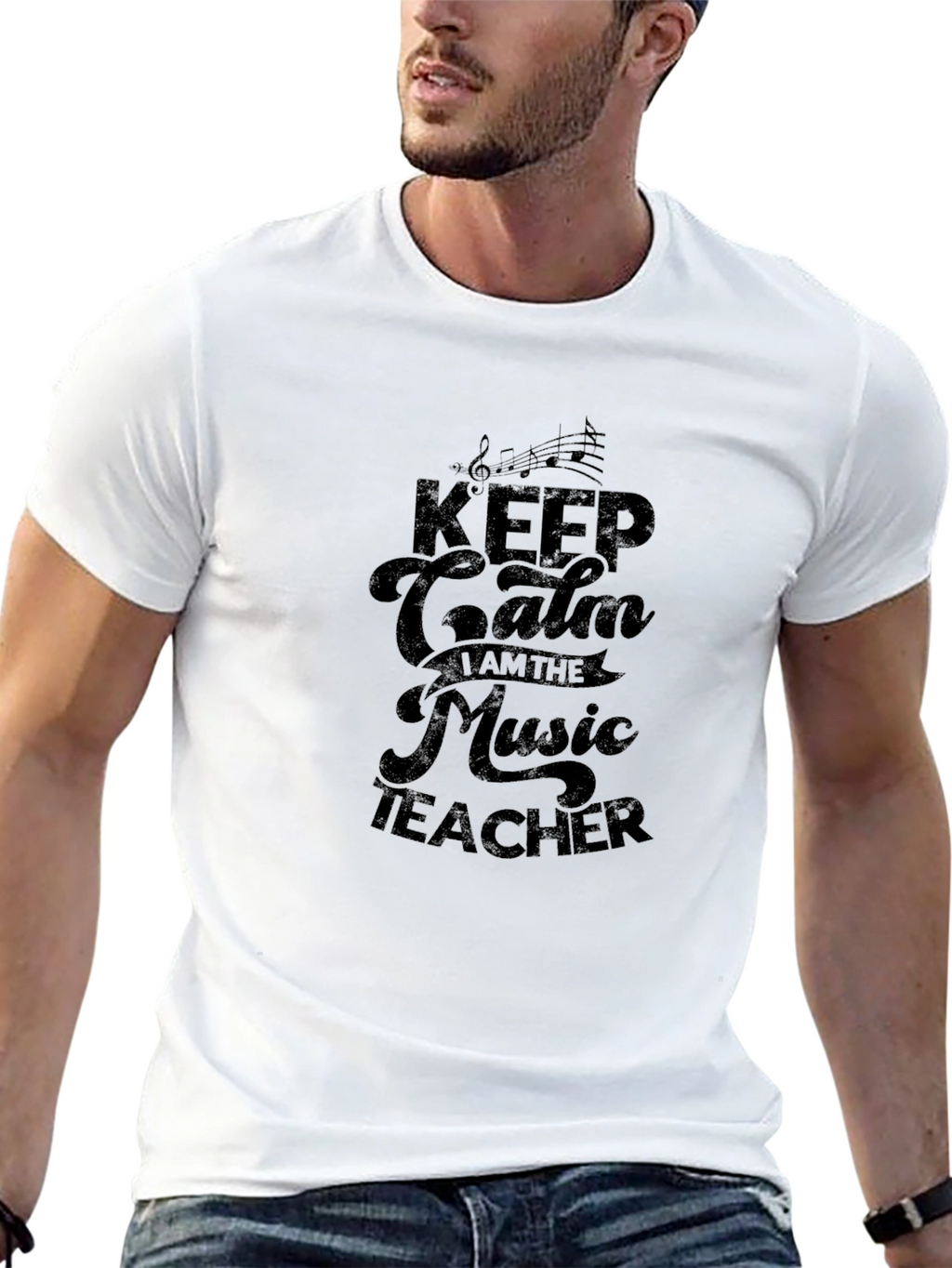 Keep Calm Music Teacher Black T-Shirt