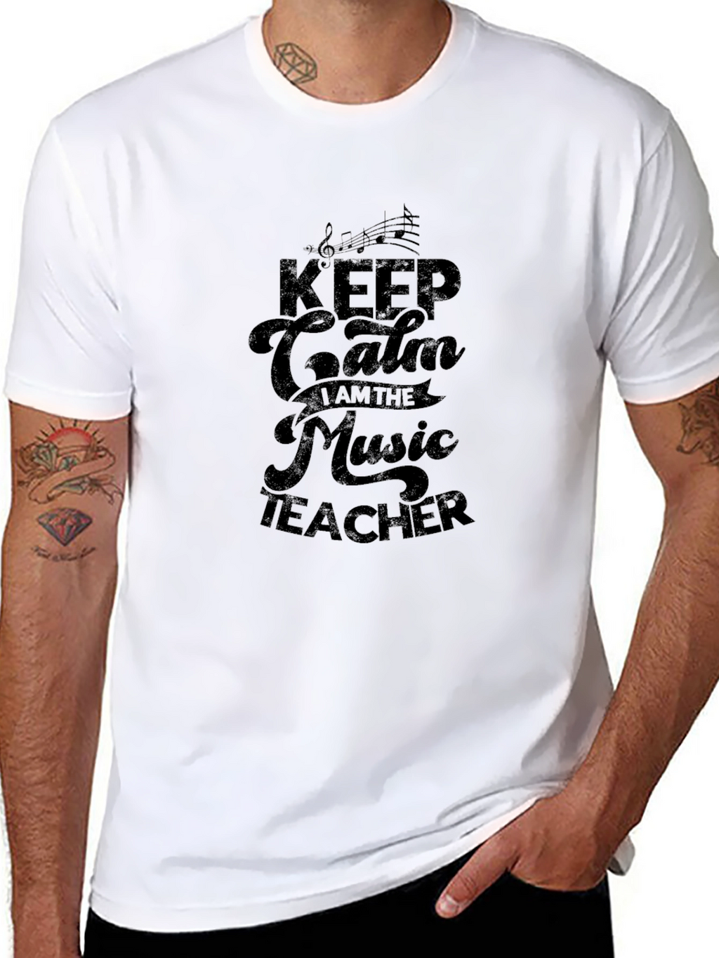 Keep Calm Music Teacher Black T-Shirt