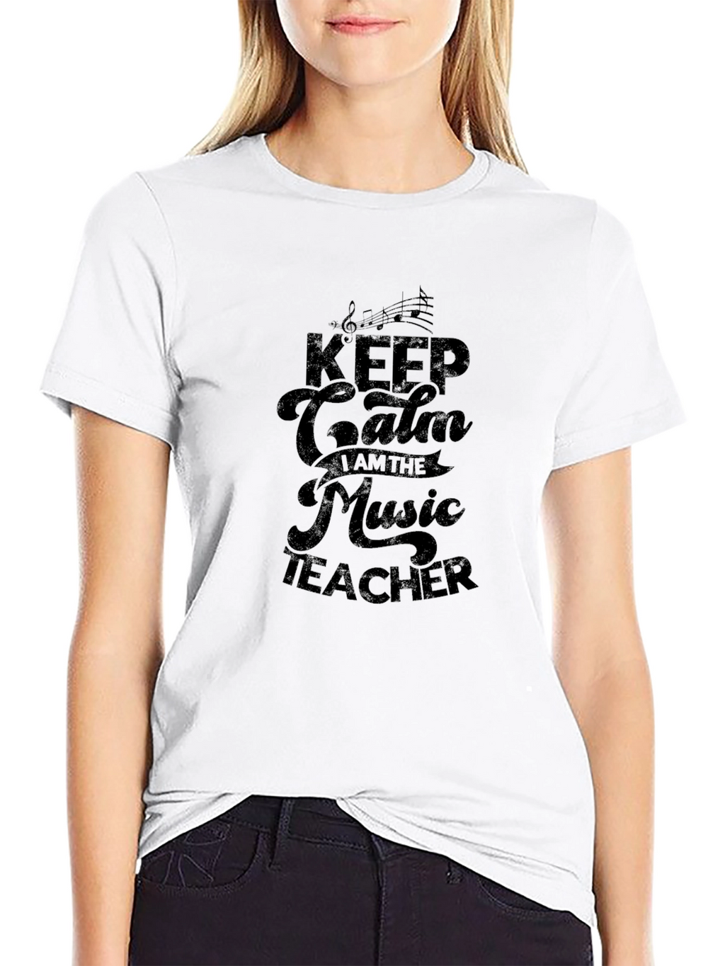 Keep Calm Music Teacher Black T-Shirt