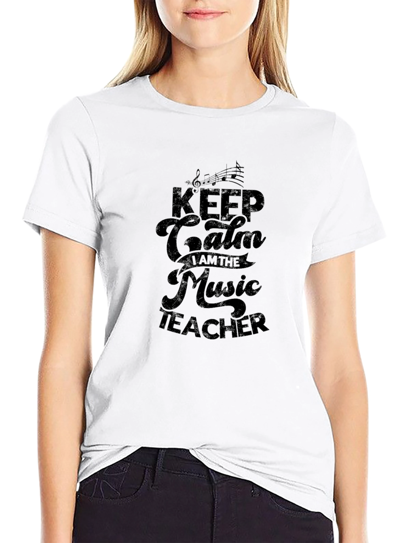 Keep Calm Music Teacher Black T-Shirt