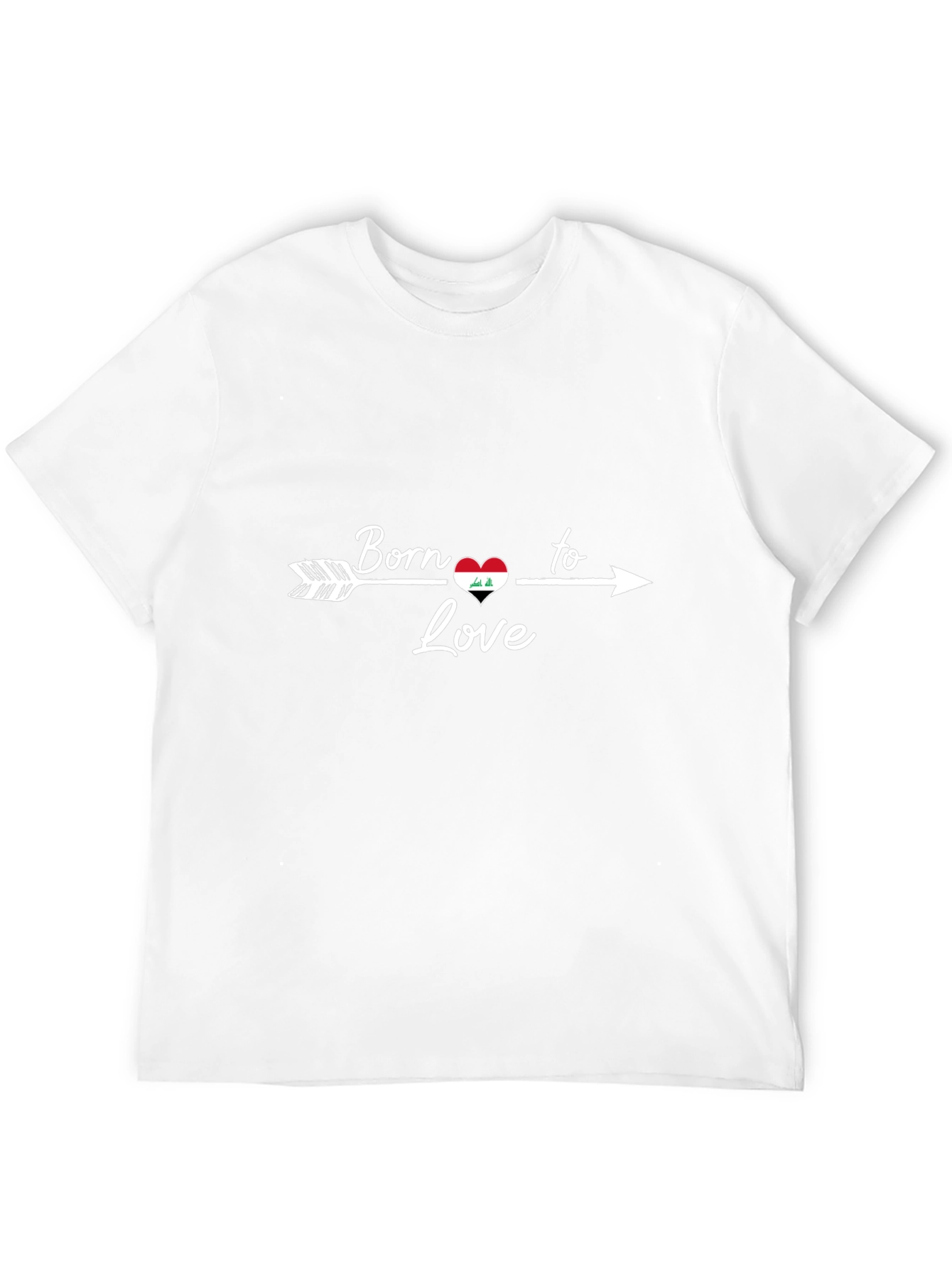Born to Love Iraq Flag Heart T-Shirt