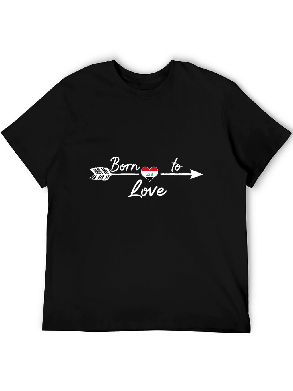 Born to Love Iraq Flag Heart T-Shirt