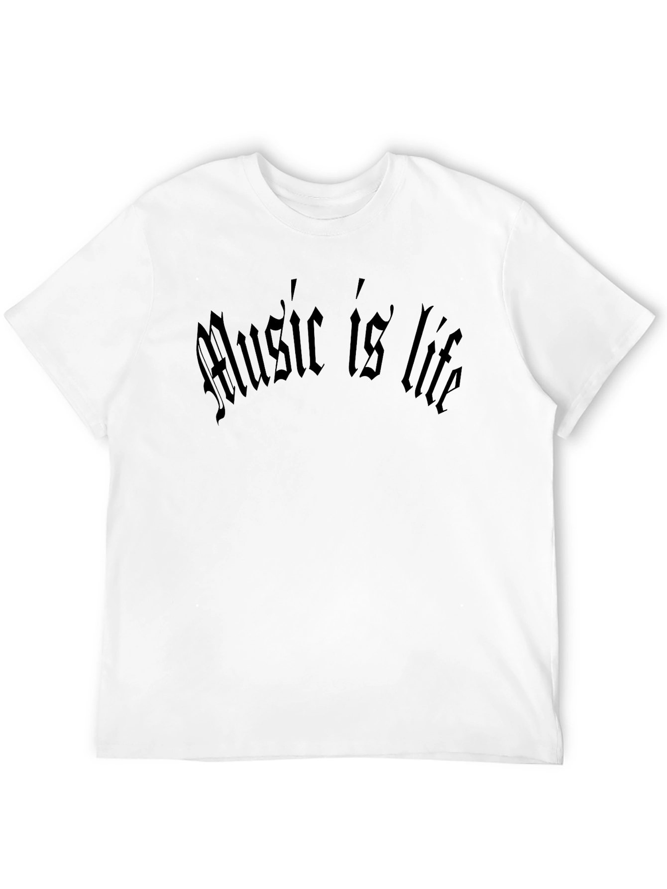 Music is Life Black Gothic T-Shirt