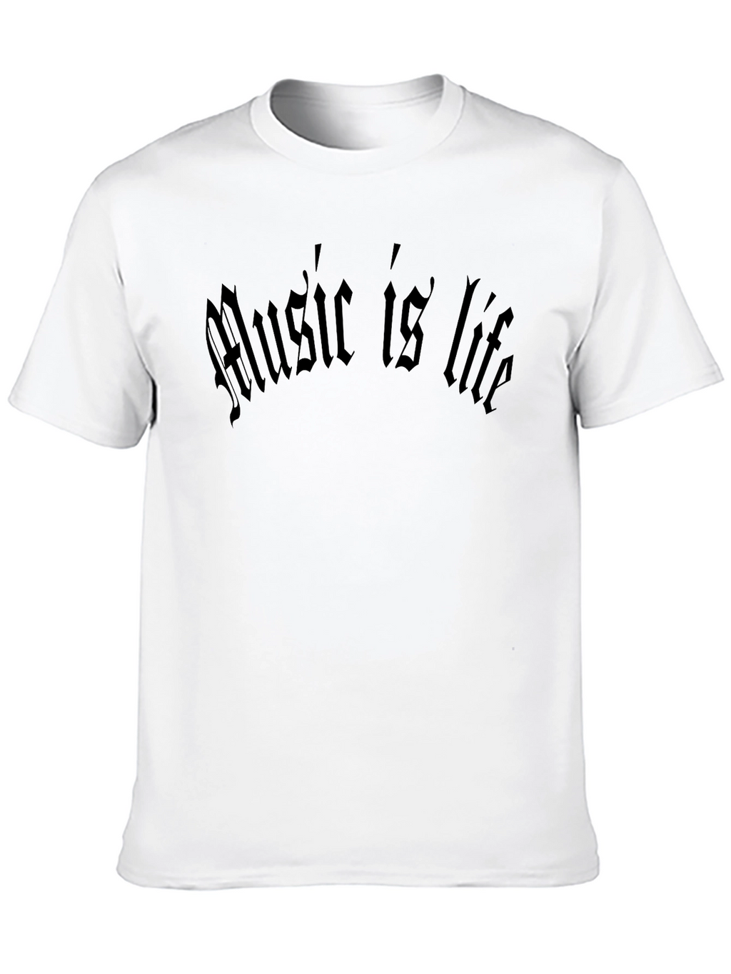 Music is Life Black Gothic T-Shirt