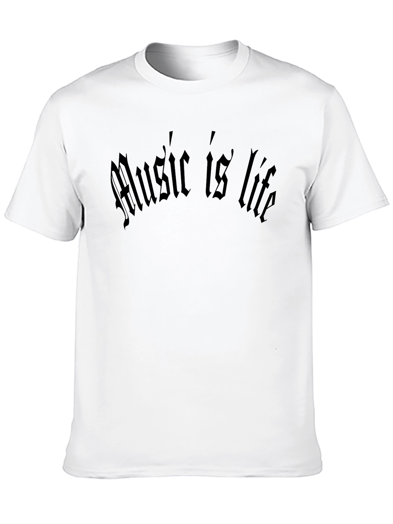 Music is Life Black Gothic T-Shirt