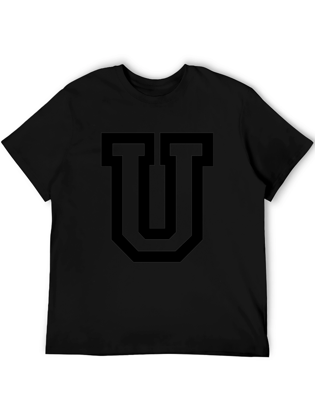 Black T-Shirt with Bold Letter U