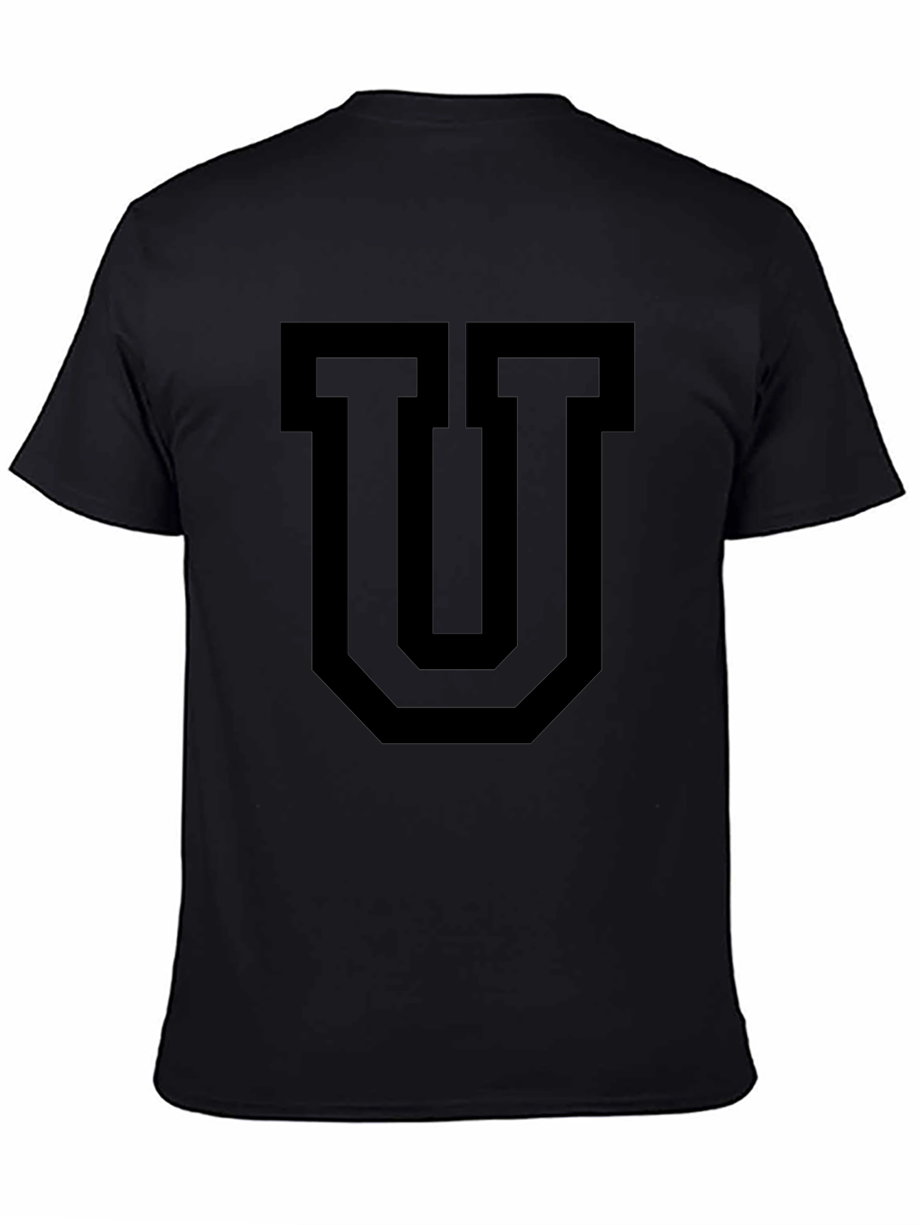 Black T-Shirt with Bold Letter U