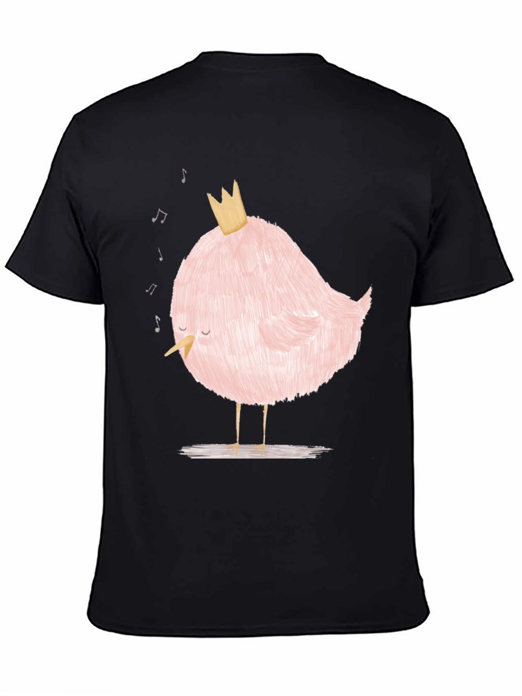 Pink Bird with Crown Graphic T-Shirt