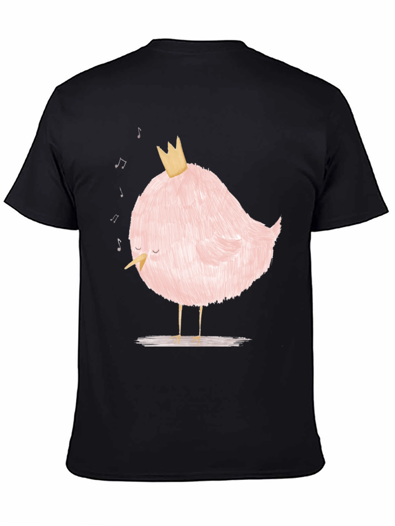 Pink Bird with Crown Graphic T-Shirt