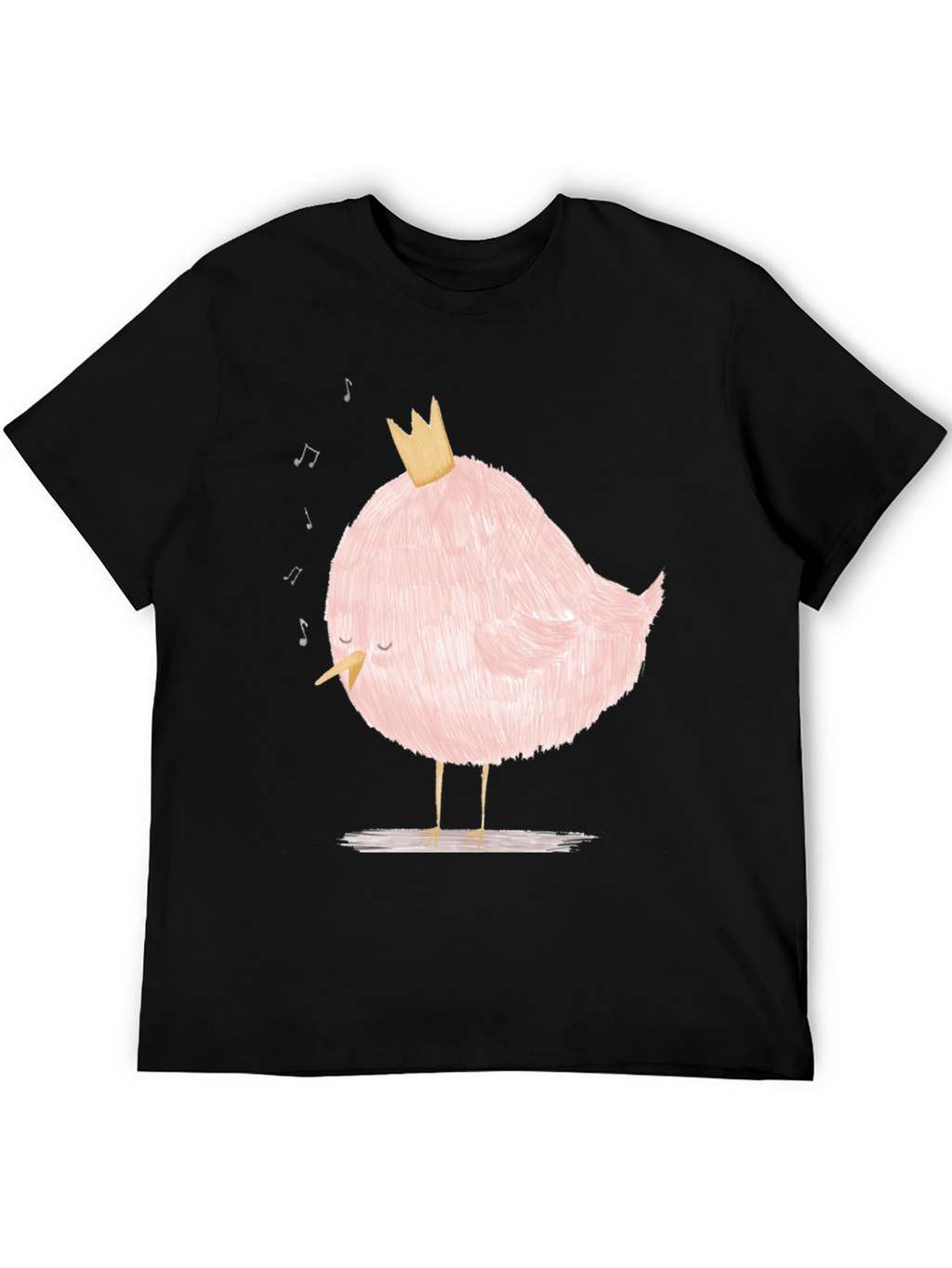 Pink Bird with Crown Graphic T-Shirt